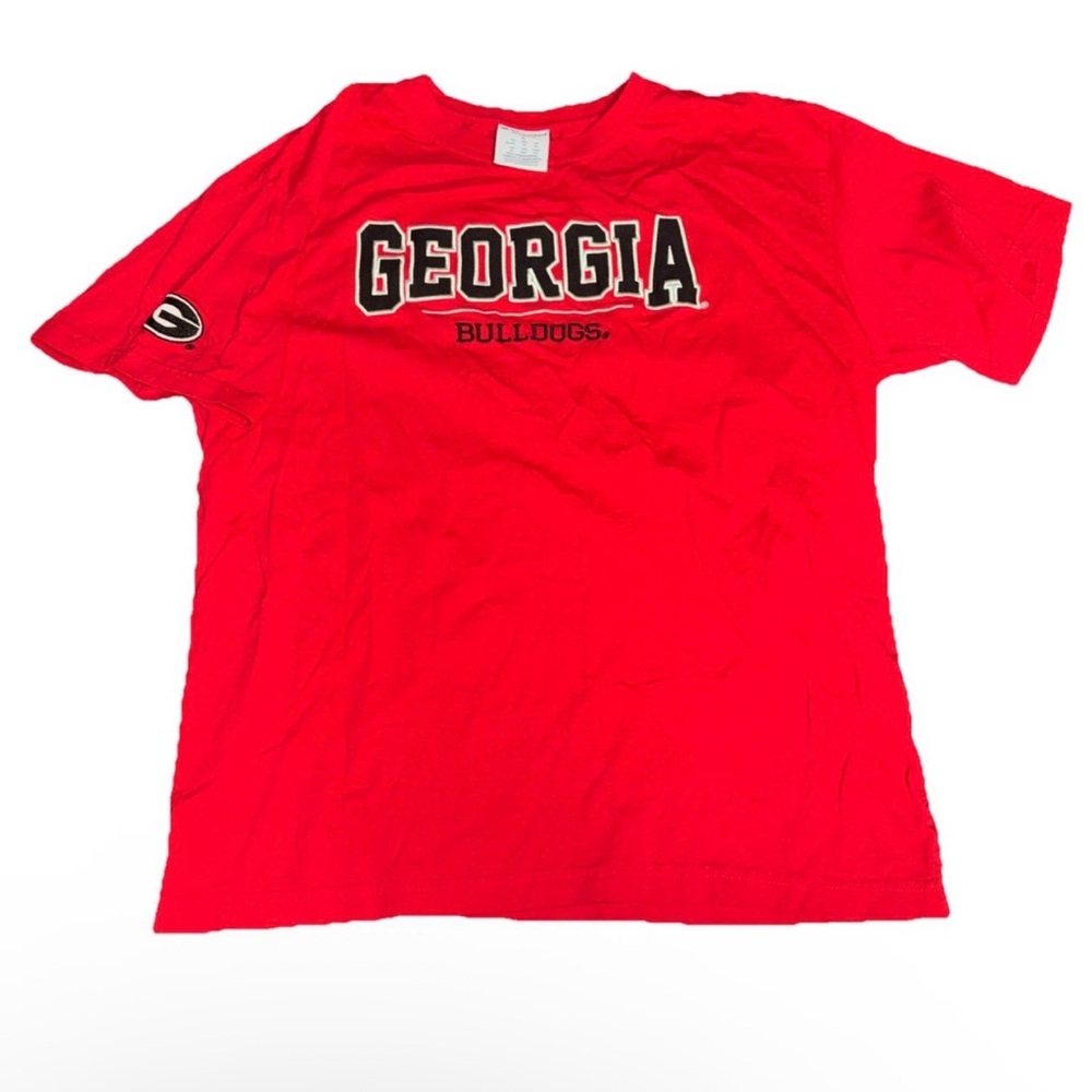 Georgia Bulldogs Embroidered Shirt XL Champion Authentic Red Comfort